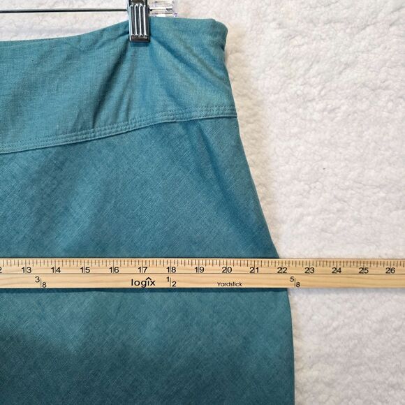 Merona A-Line Skirt Sz 18W Teal Linen Blend Skater Sequin Boho Summer Classic - Picture 7 of 10
